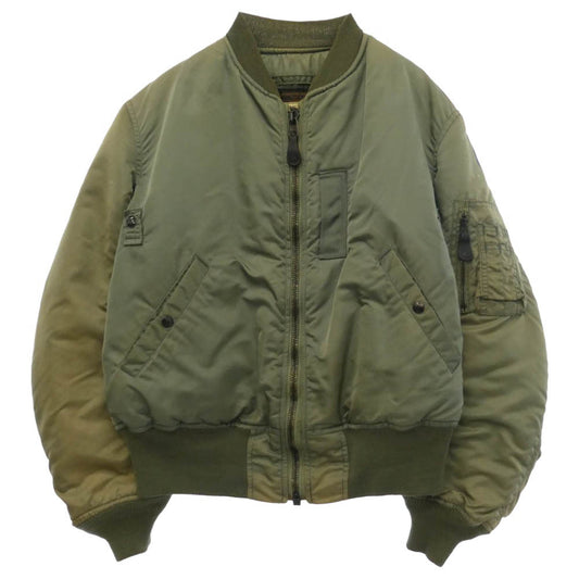 ALPHA アルファ USA製 B-15D 復刻 フライト ミリタリー ジャケット グリーン系 38【中古】