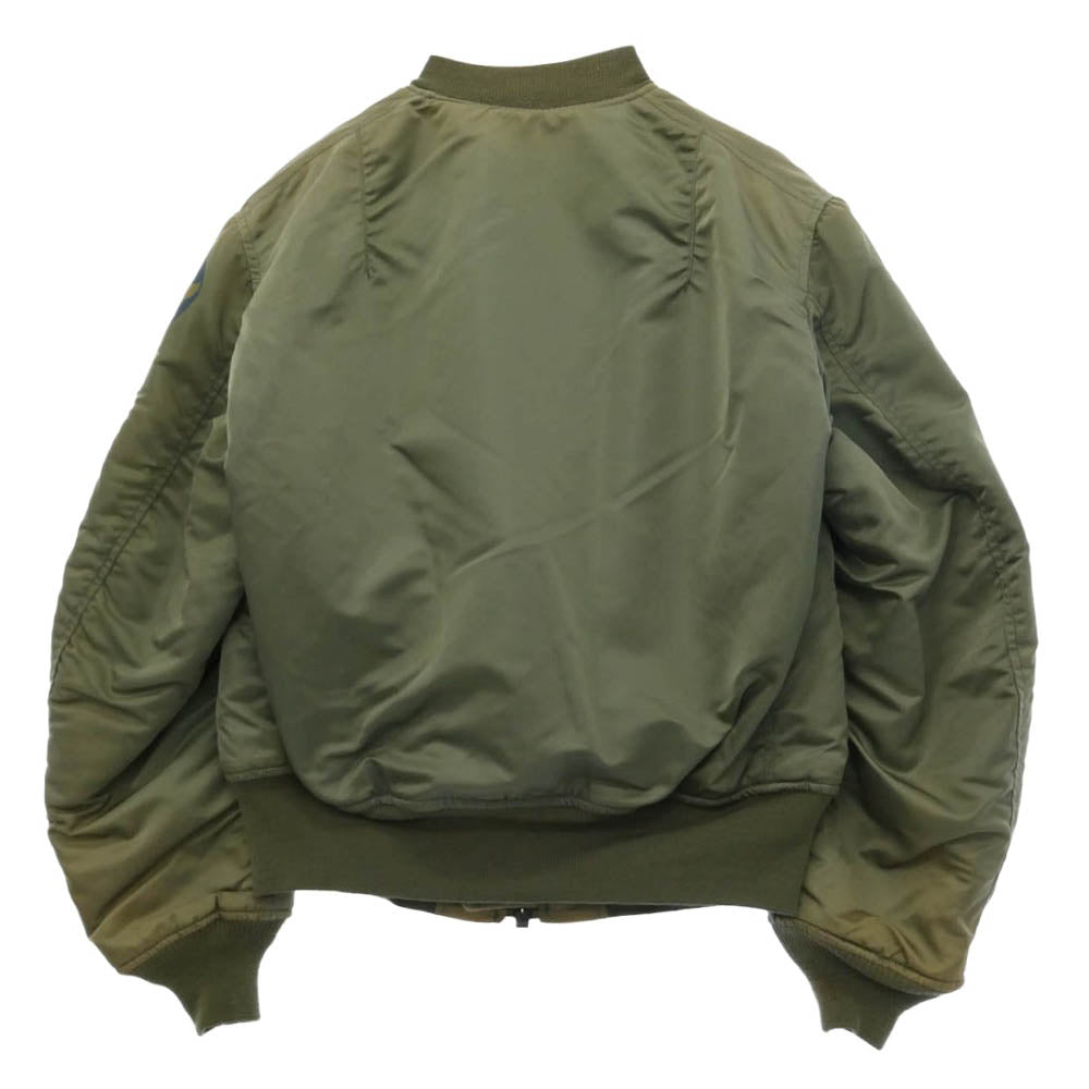 ALPHA アルファ USA製 B-15D 復刻 フライト ミリタリー ジャケット グリーン系 38【中古】