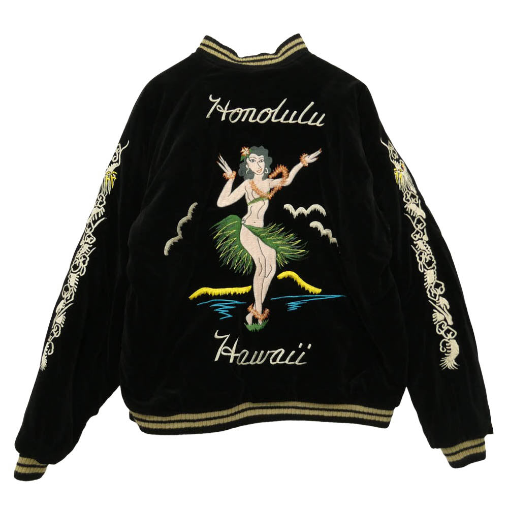TAILOR TOYO テイラー東洋 TT11002 COLLECTERS SELECTION LIMITED EDITION SOUVENIR JACKET 港商 40周年 ベロア リバーシブル スーベニア ジャケット ブラック系 ベージュ系 ブルー系 大【中古】