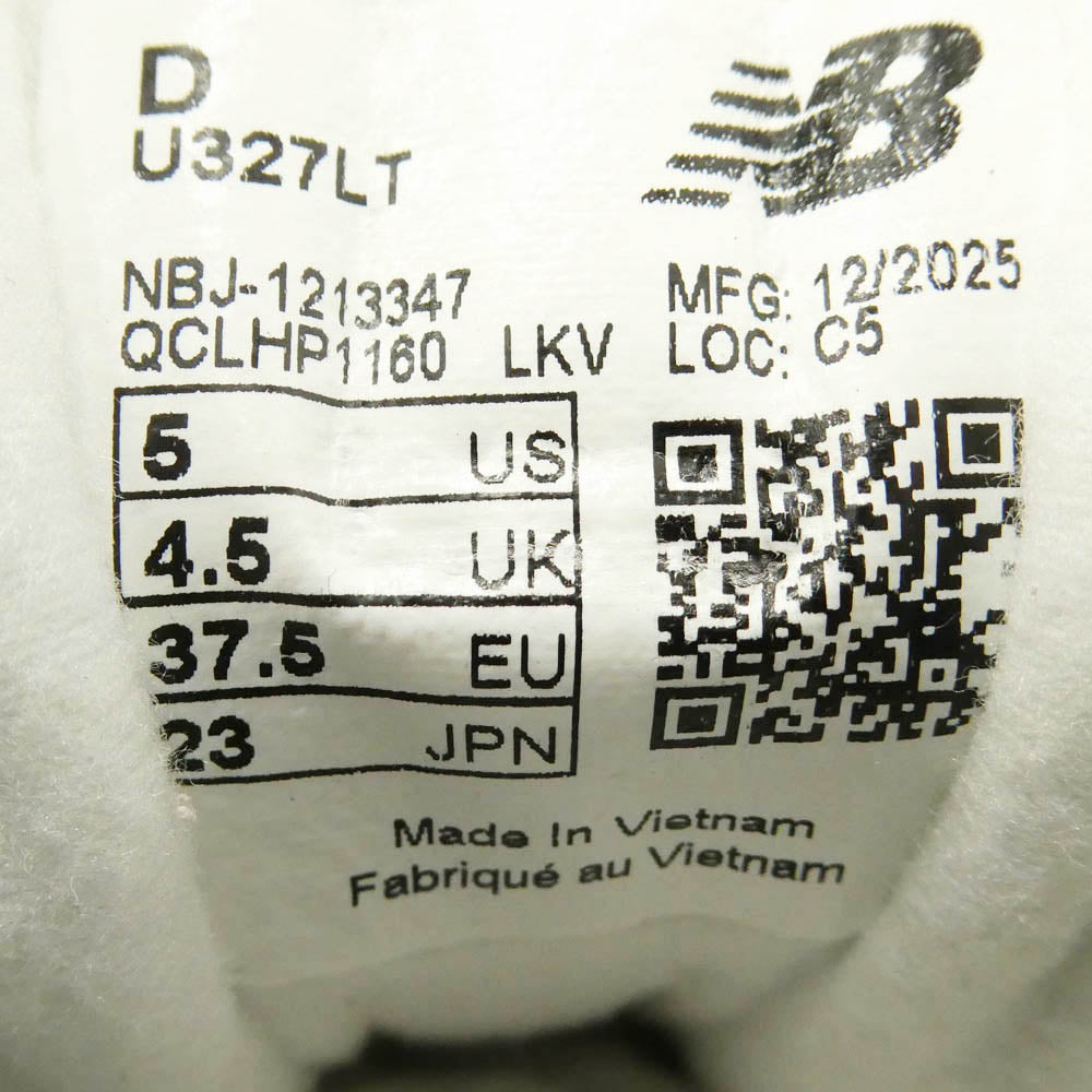 NEW BALANCE ニューバランス U327LT 327 White Grey ホワイト グレー ローカットスニーカー マルチカラー系 23cm【新古品】【未使用】【中古】