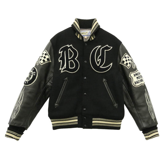 WHITESVILLE ホワイツビル WV11375 AWARD JACKET CRANK BUSTERS アワードジャケット フルデコ スタジャン ブラック系 38【中古】