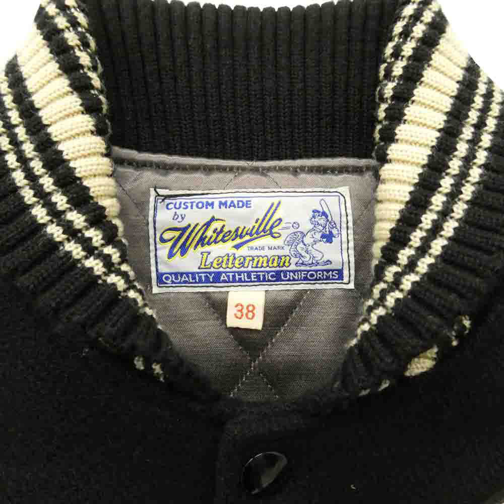 WHITESVILLE ホワイツビル WV11375 AWARD JACKET CRANK BUSTERS アワードジャケット フルデコ スタジャン ブラック系 38【中古】