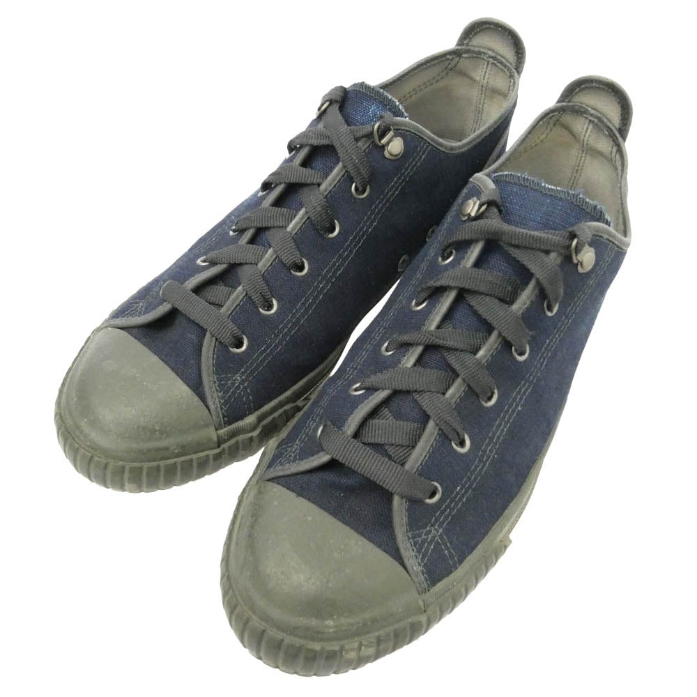 Nigel Cabourn ナイジェルケーボン ARMY TRAINERS アーミー トレーナー キャンバス ローカット スニーカー ネイビー ブラック系 9 1/2【中古】