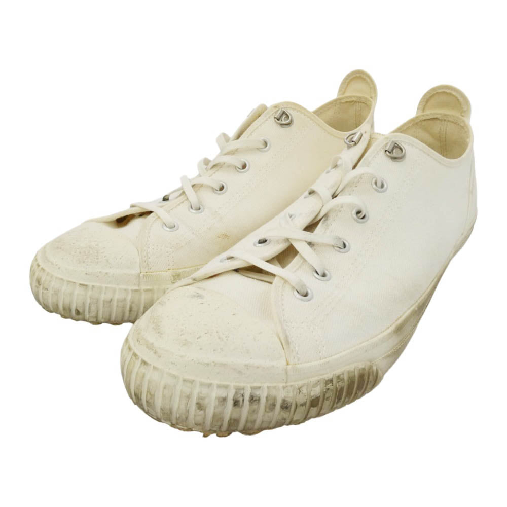 Nigel Cabourn ナイジェルケーボン ARMY TRAINERS アーミー トレーナー キャンバス ローカット スニーカー ホワイト オフホワイト系 8 1/2【中古】