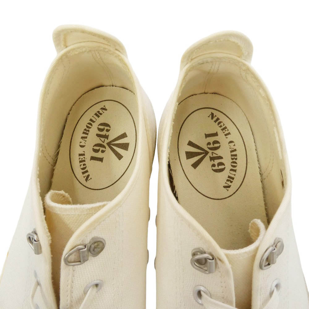 Nigel Cabourn ナイジェルケーボン ARMY TRAINERS アーミー トレーナー キャンバス ローカット スニーカー ホワイト オフホワイト系 8 1/2【中古】