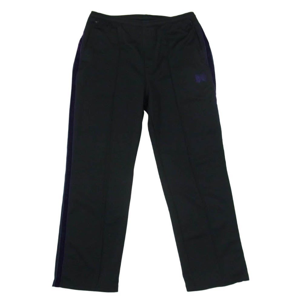 Needles ニードルス 18AW DI183 Side Line Center Seam Pant Poly Smooth ロゴ刺繡 サイドライン センターシーム ポリスムース トラックパンツ ブラック系 S【中古】