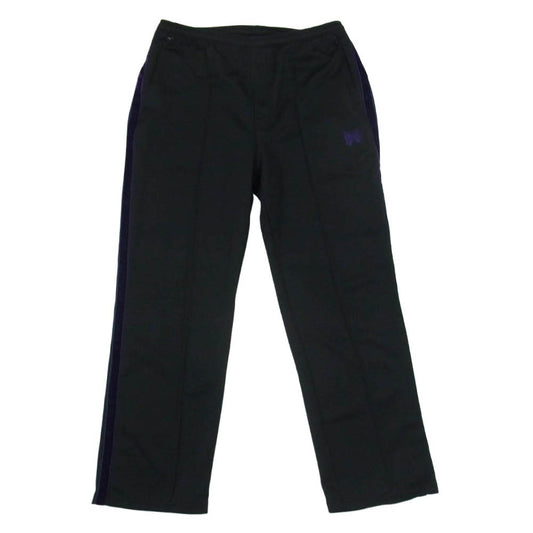 Needles ニードルス 18AW DI183 Side Line Center Seam Pant Poly Smooth ロゴ刺繡 サイドライン センターシーム ポリスムース トラックパンツ ブラック系 S【中古】