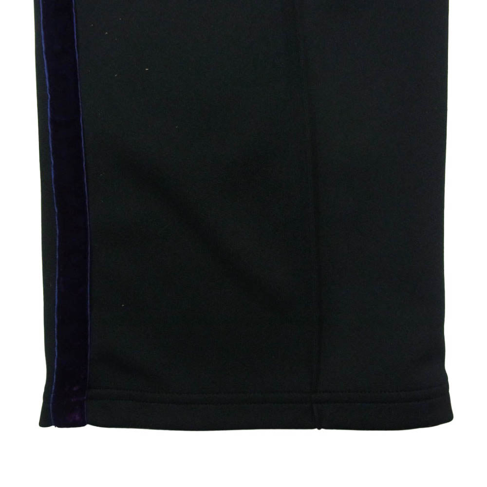 Needles ニードルス 18AW DI183 Side Line Center Seam Pant Poly Smooth ロゴ刺繡 サイドライン センターシーム ポリスムース トラックパンツ ブラック系 S【中古】