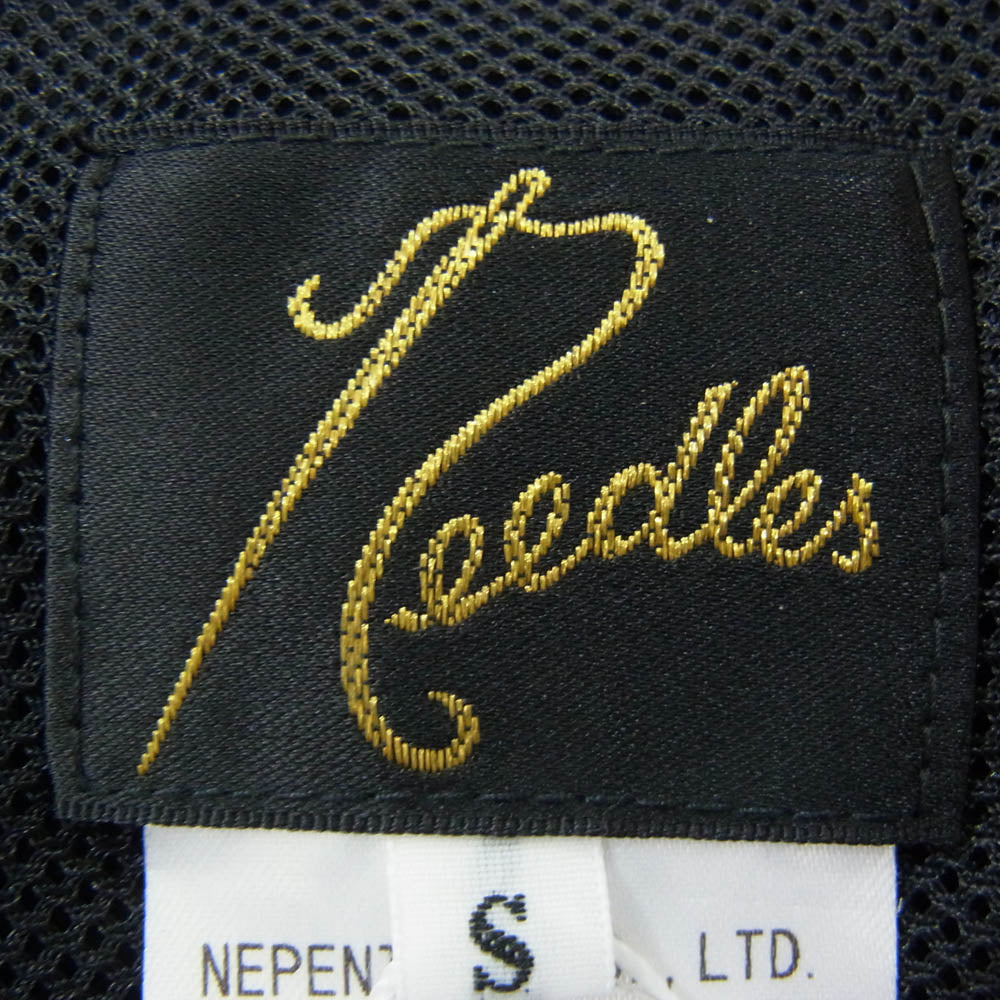 Needles ニードルス 18AW DI183 Side Line Center Seam Pant Poly Smooth ロゴ刺繡 サイドライン センターシーム ポリスムース トラックパンツ ブラック系 S【中古】