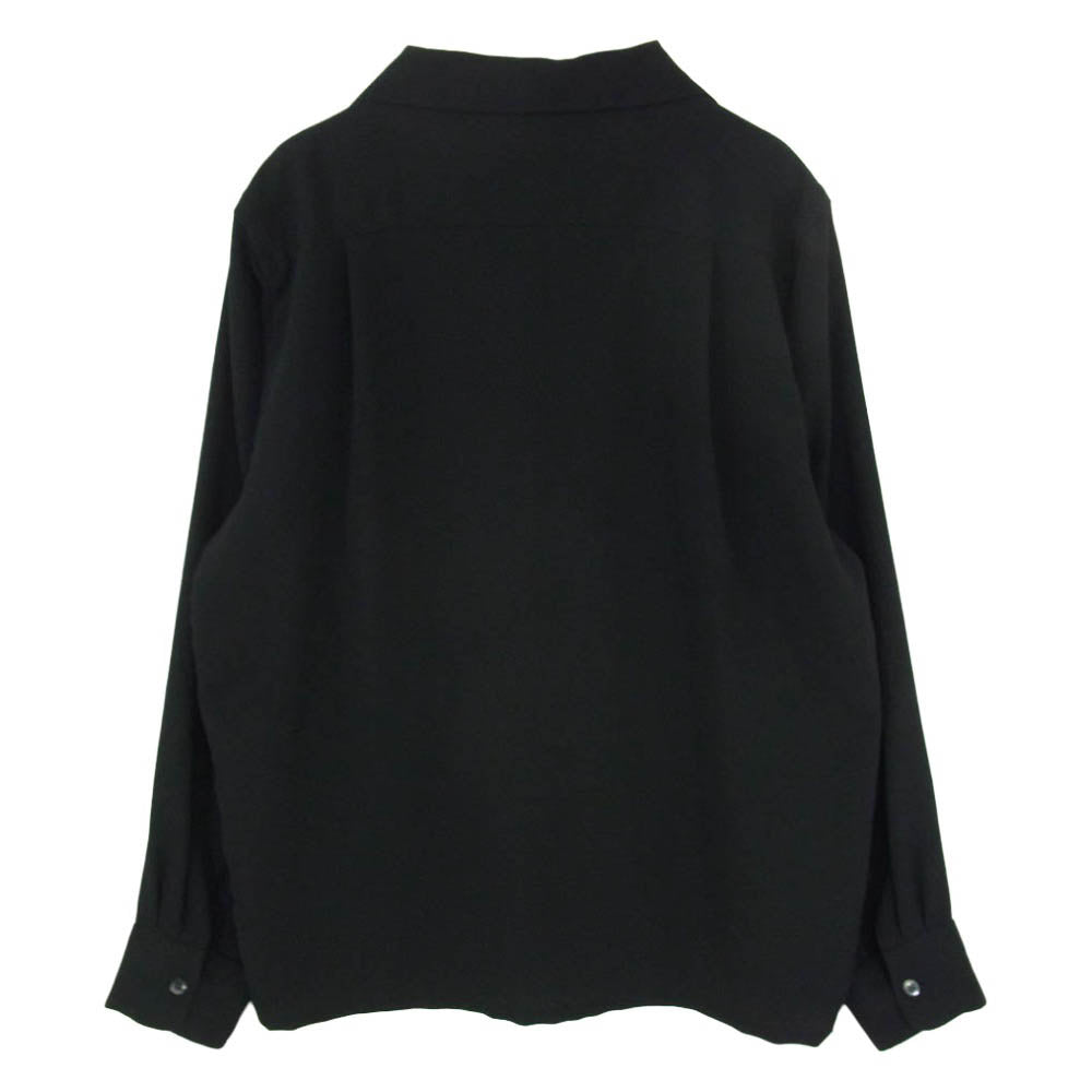 South2 West8 サウスツーウェストエイト GL805 One-up Shirt Poly Crepe Cloth クレープクロス ワンナップ オープンカラー 長袖 シャツ ブラック系 M【中古】