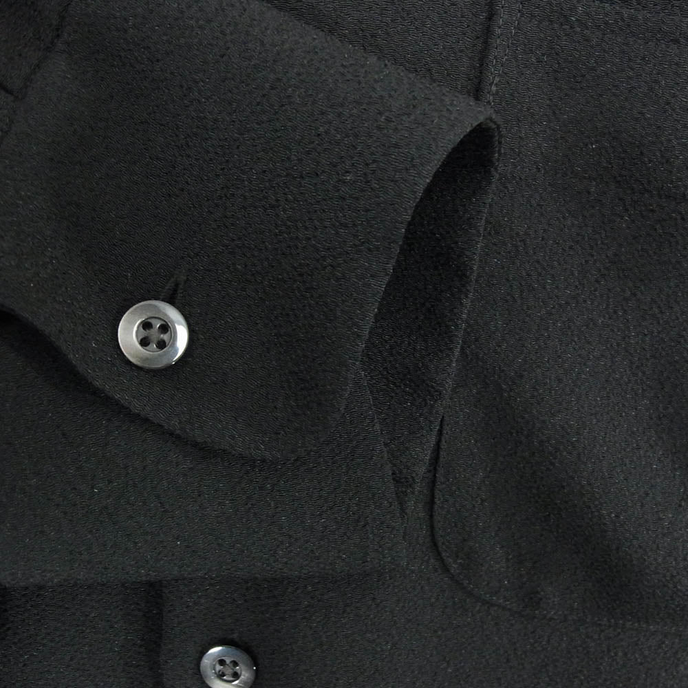 South2 West8 サウスツーウェストエイト GL805 One-up Shirt Poly Crepe Cloth クレープクロス ワンナップ オープンカラー 長袖 シャツ ブラック系 M【中古】