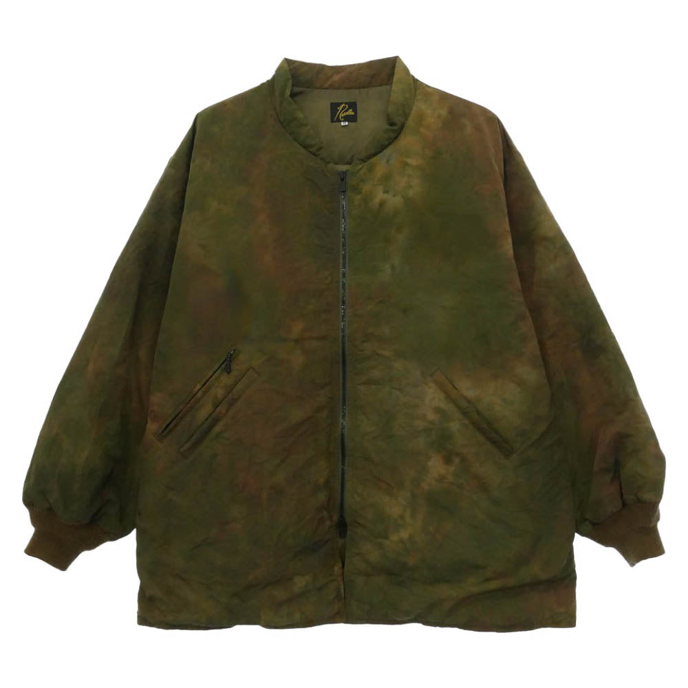Needles ニードルス 19AW FK083 Stand Collar Down Sur Coat-Nylon Tussore/UnevenDye スタンドカラー ムラ染め ダウンジャケット カーキ系 M【中古】