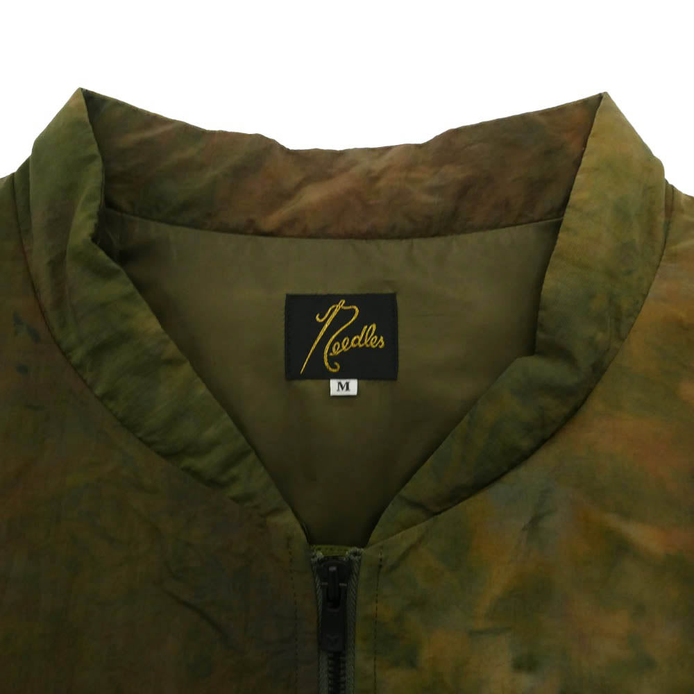 Needles ニードルス 19AW FK083 Stand Collar Down Sur Coat-Nylon Tussore/UnevenDye スタンドカラー ムラ染め ダウンジャケット カーキ系 M【中古】