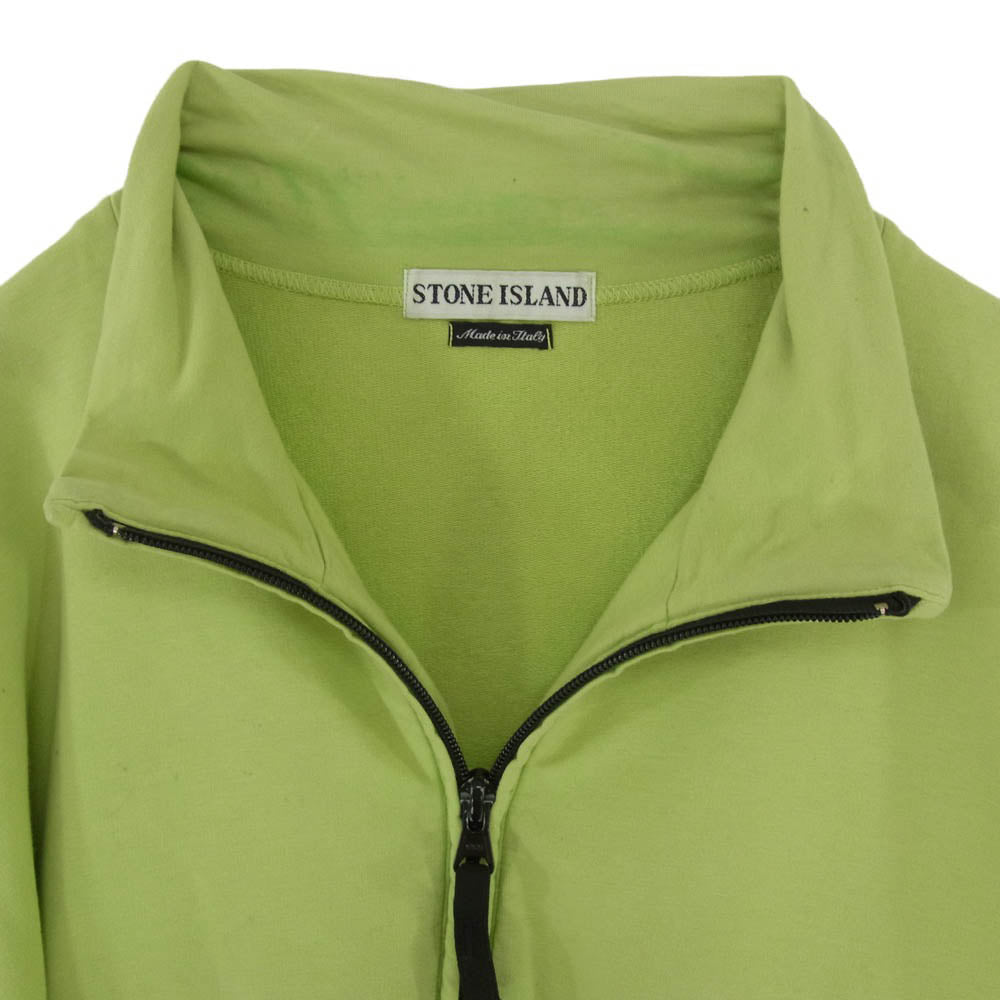 STONE ISLAND ストーンアイランド 97SS 26156076 アーカイブ コンパス ロゴパッチ ハーフジップ スウェットシャツ ライトグリーン系 XXL【中古】