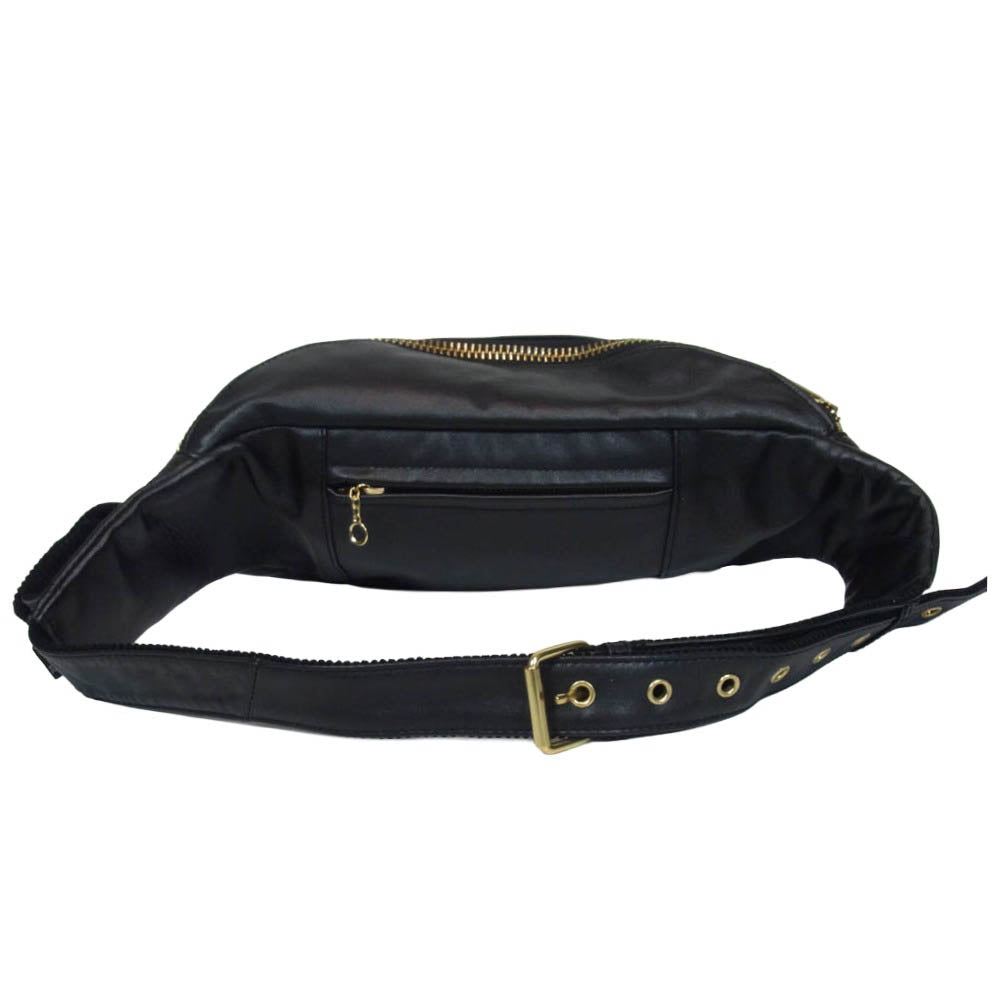 schott ショット PADDED BODY BAG パデッド レザー ボディ バッグ ブラック系【美品】【中古】