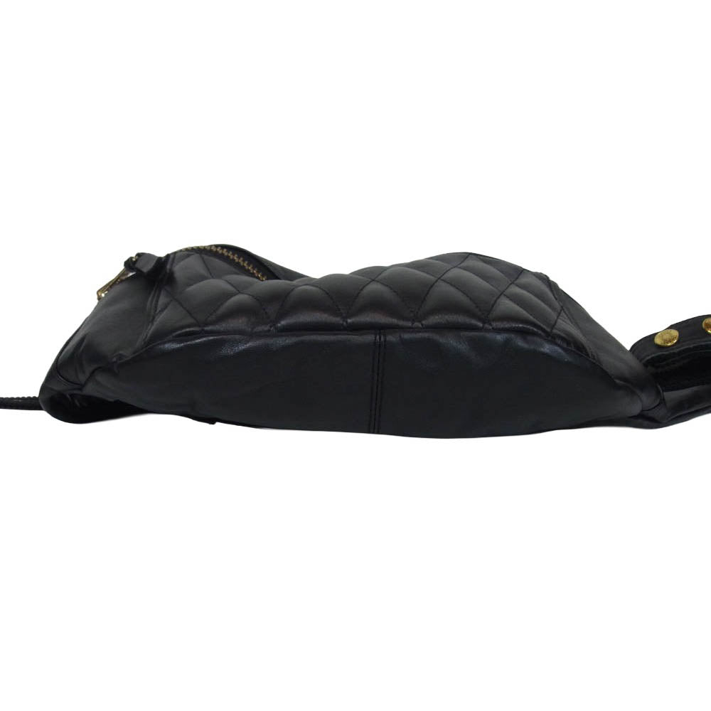 schott ショット PADDED BODY BAG パデッド レザー ボディ バッグ ブラック系【美品】【中古】