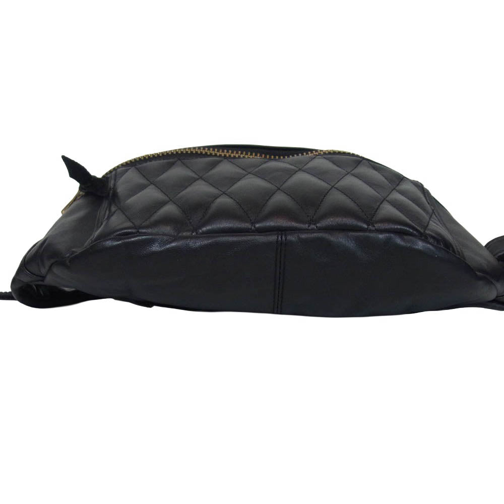 schott ショット PADDED BODY BAG パデッド レザー ボディ バッグ ブラック系【美品】【中古】