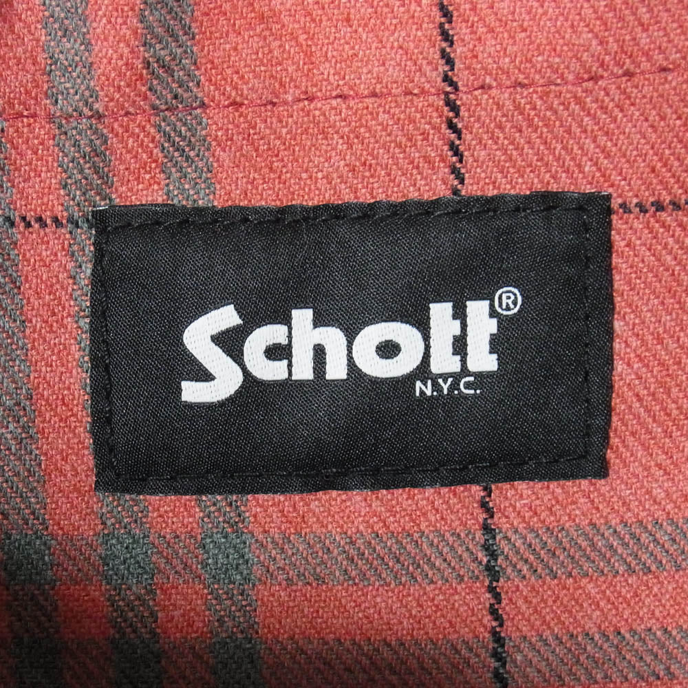 schott ショット PADDED BODY BAG パデッド レザー ボディ バッグ ブラック系【美品】【中古】