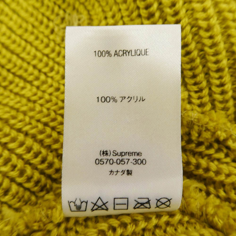 Supreme シュプリーム Loose Gauge Beanie ルーズゲージ ビーニー ニット キャップ ライムイエロー系【中古】