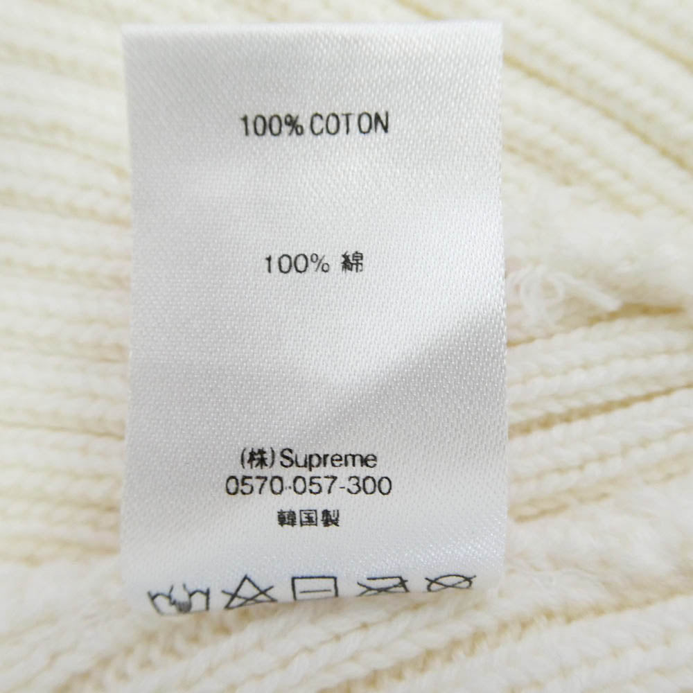 Supreme シュプリーム Overdyed Beanie White オーバーダイビーニー コットン ニット キャップ ホワイト系【中古】