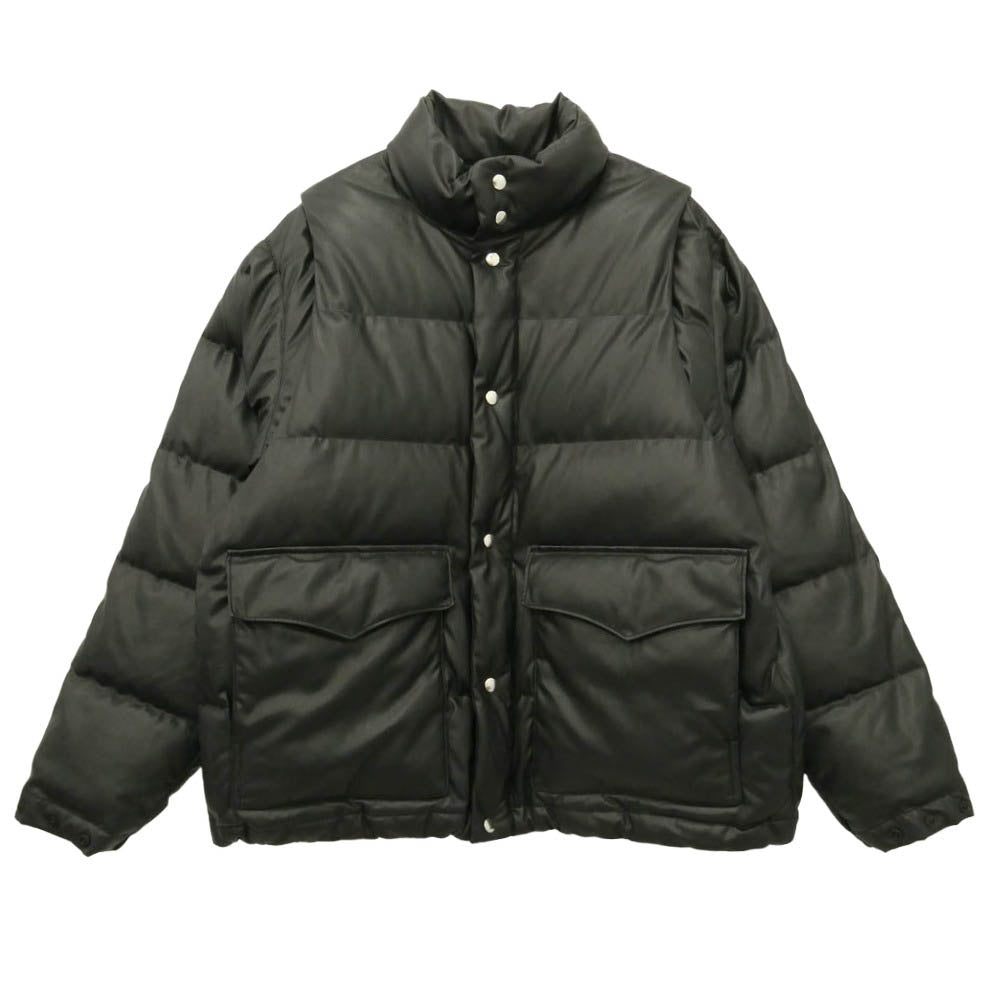 DAIWA PIER39 ダイワピア 25AW BW-41025W ECH 2WAY SYNTHETIC SKIN DOWN JACKET シンセティック フェイクレザー 2WAY ダウン ジャケット ベスト ブラック系 L【美品】【中古】