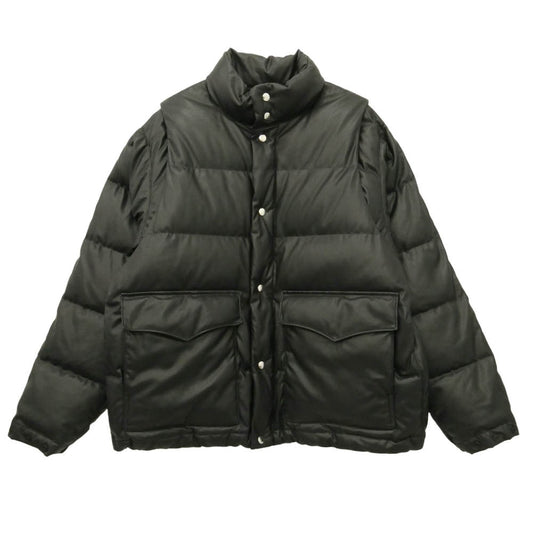 DAIWA PIER39 ダイワピア 25AW BW-41025W ECH 2WAY SYNTHETIC SKIN DOWN JACKET シンセティック フェイクレザー 2WAY ダウン ジャケット ベスト ブラック系 L【美品】【中古】