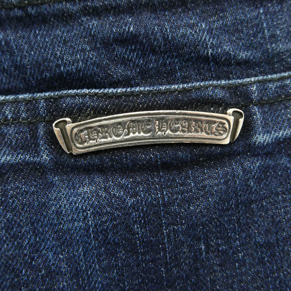 CHROME HEARTS クロムハーツ（原本無） 5PKT DENIM PANTS クロスボール ボタンフライ デニムパンツ インディゴブルー系 31【中古】