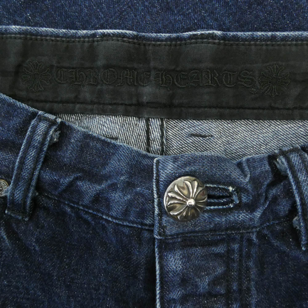 CHROME HEARTS クロムハーツ（原本無） 5PKT DENIM PANTS クロスボール ボタンフライ デニムパンツ インディゴブルー系 31【中古】