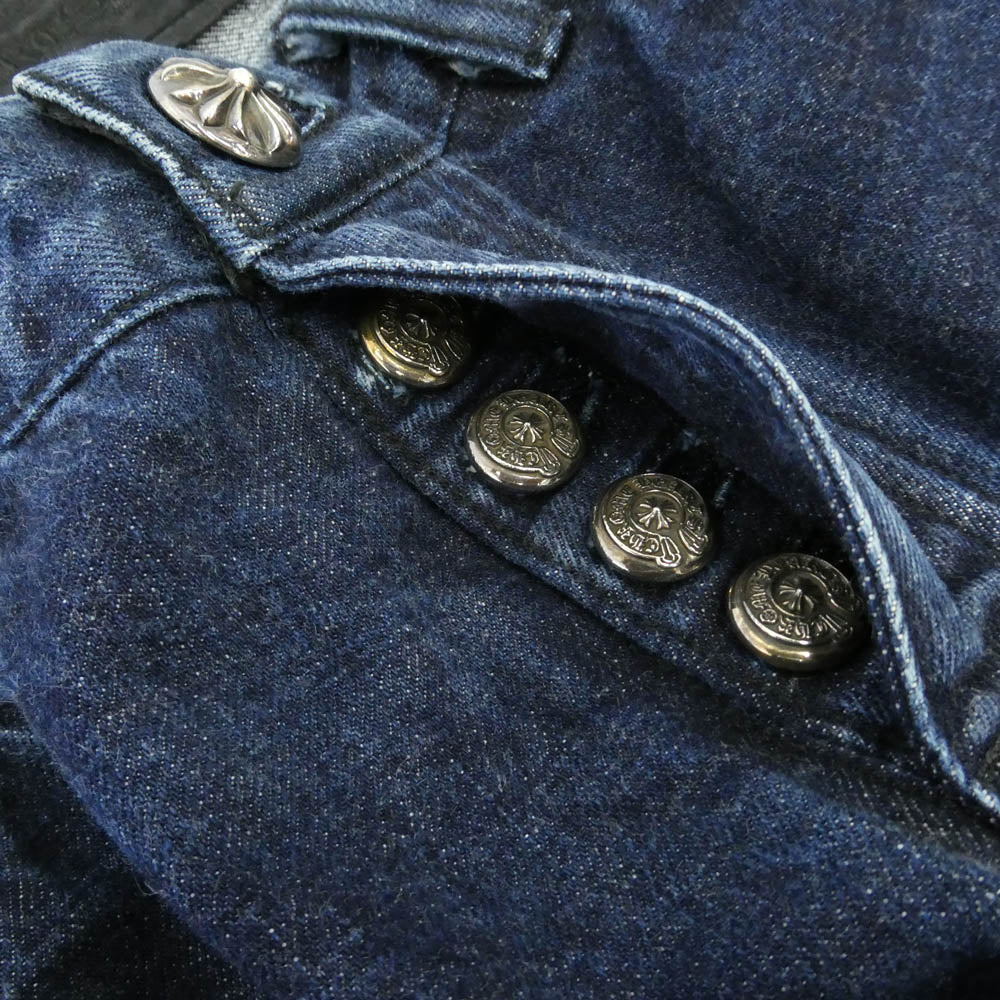 CHROME HEARTS クロムハーツ（原本無） 5PKT DENIM PANTS クロスボール ボタンフライ デニムパンツ インディゴブルー系 31【中古】