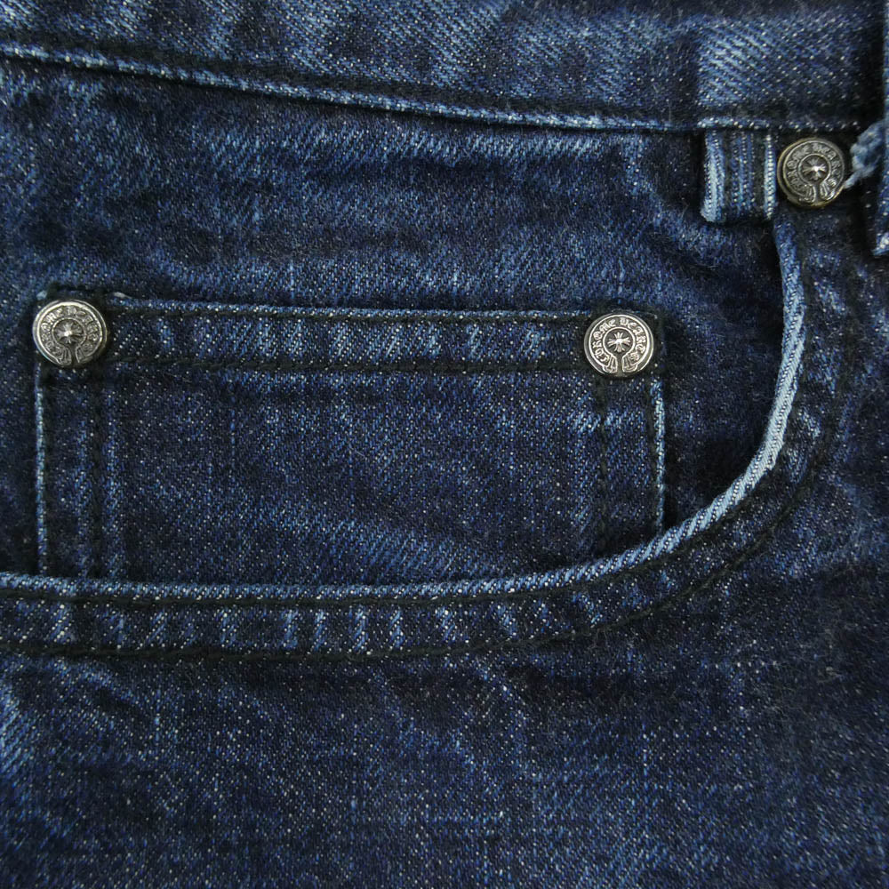 CHROME HEARTS クロムハーツ（原本無） 5PKT DENIM PANTS クロスボール ボタンフライ デニムパンツ インディゴブルー系 31【中古】