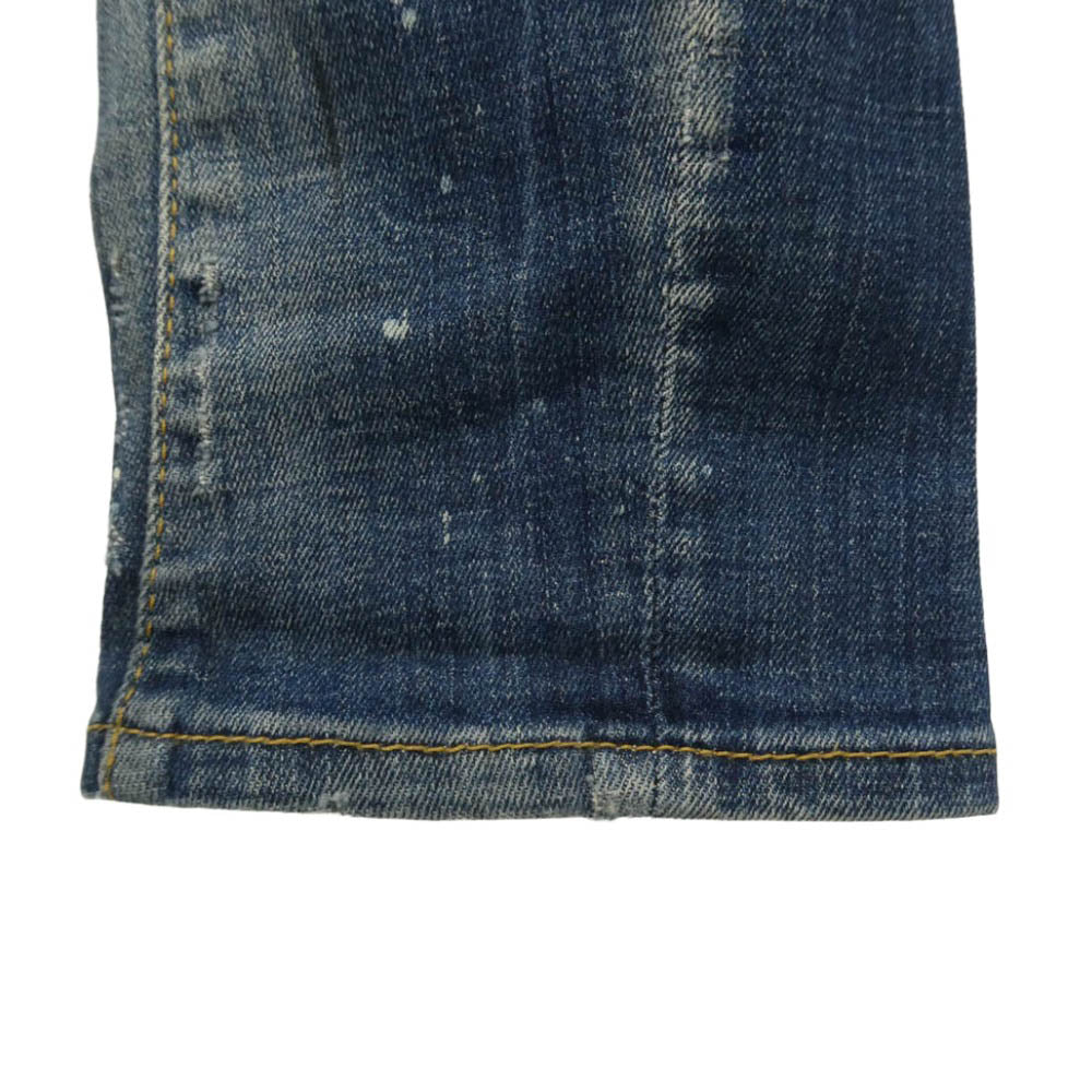 DSQUARED2 ディースクエアード 19AW S74LB0594 HONEY BABY WASH TIDY BIKER JEAN ダメージ 加工 デニム パンツ インディゴブルー系 44【中古】