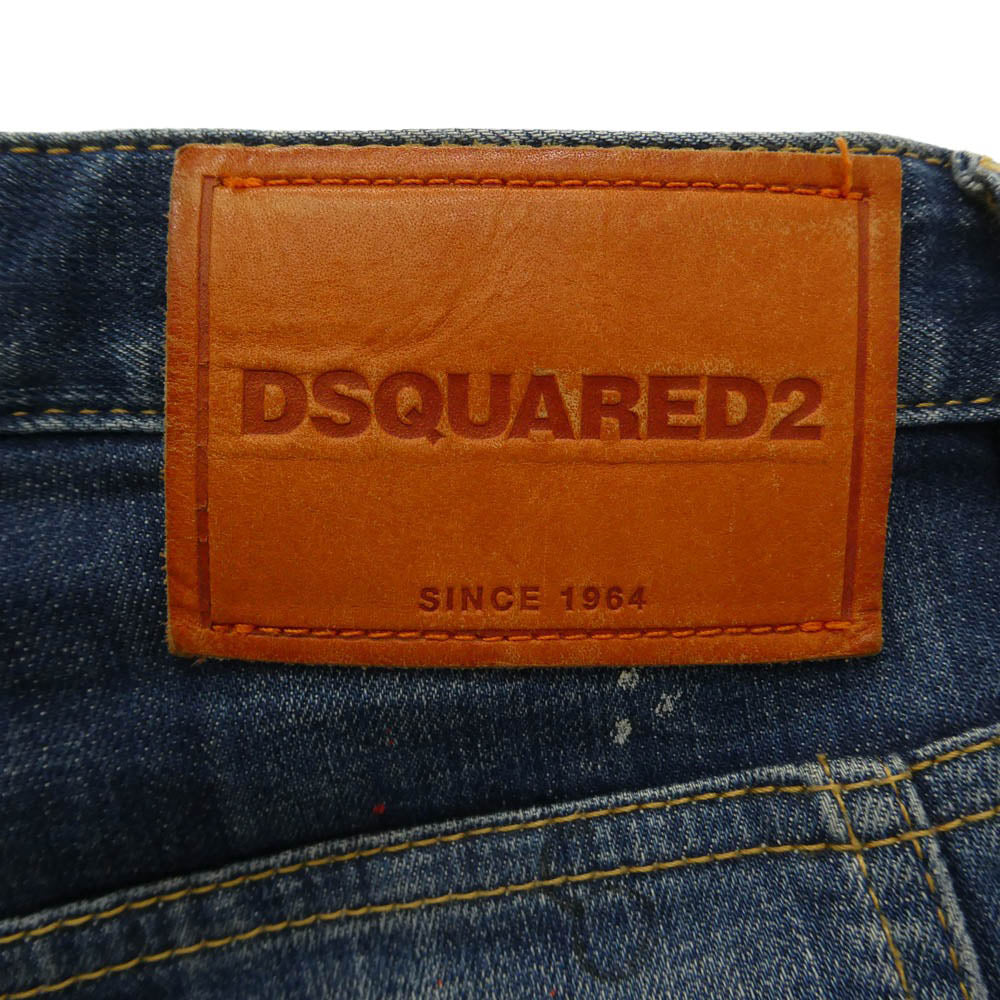 DSQUARED2 ディースクエアード 19AW S74LB0594 HONEY BABY WASH TIDY BIKER JEAN ダメージ 加工 デニム パンツ インディゴブルー系 44【中古】