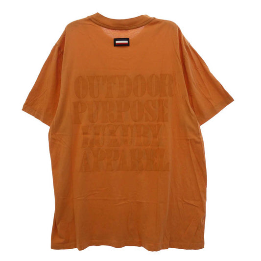 MONCLER モンクレール H10918C00039 ワッペン プリント ロゴ 半袖 Tシャツ カットソー トルコ製 オレンジ系 3A8 XL【中古】