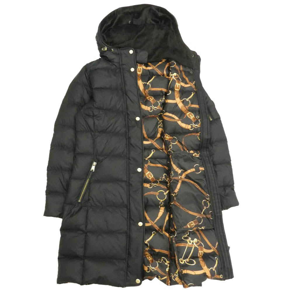 RALPH LAUREN ラルフローレン 297965059002 LAUREN RALPH LAUREN 裏地 スカーフ柄 ダウンコート ブラック系 XXS【中古】