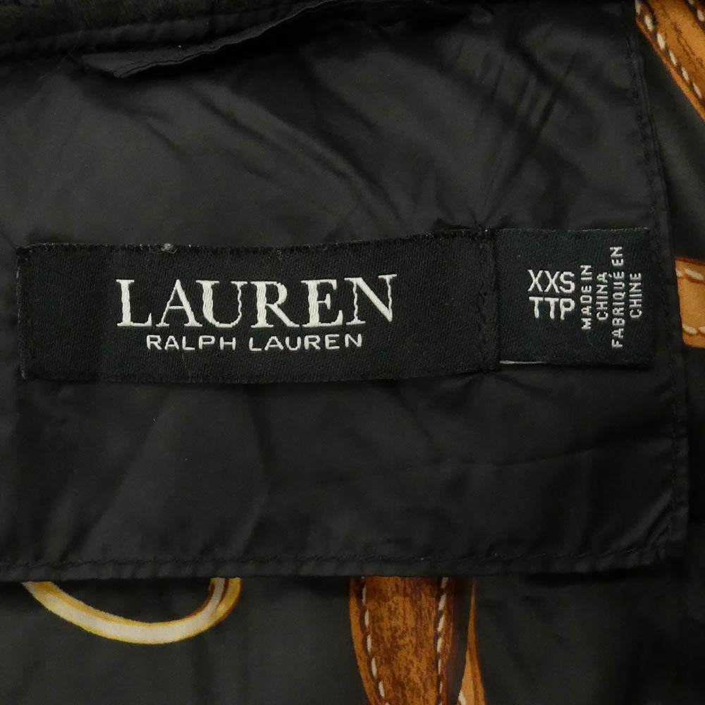 RALPH LAUREN ラルフローレン 297965059002 LAUREN RALPH LAUREN 裏地 スカーフ柄 ダウンコート ブラック系 XXS【中古】