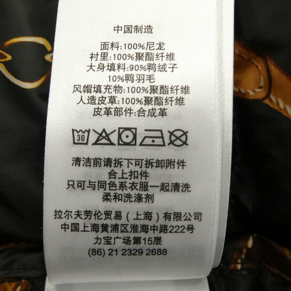 RALPH LAUREN ラルフローレン 297965059002 LAUREN RALPH LAUREN 裏地 スカーフ柄 ダウンコート ブラック系 XXS【中古】
