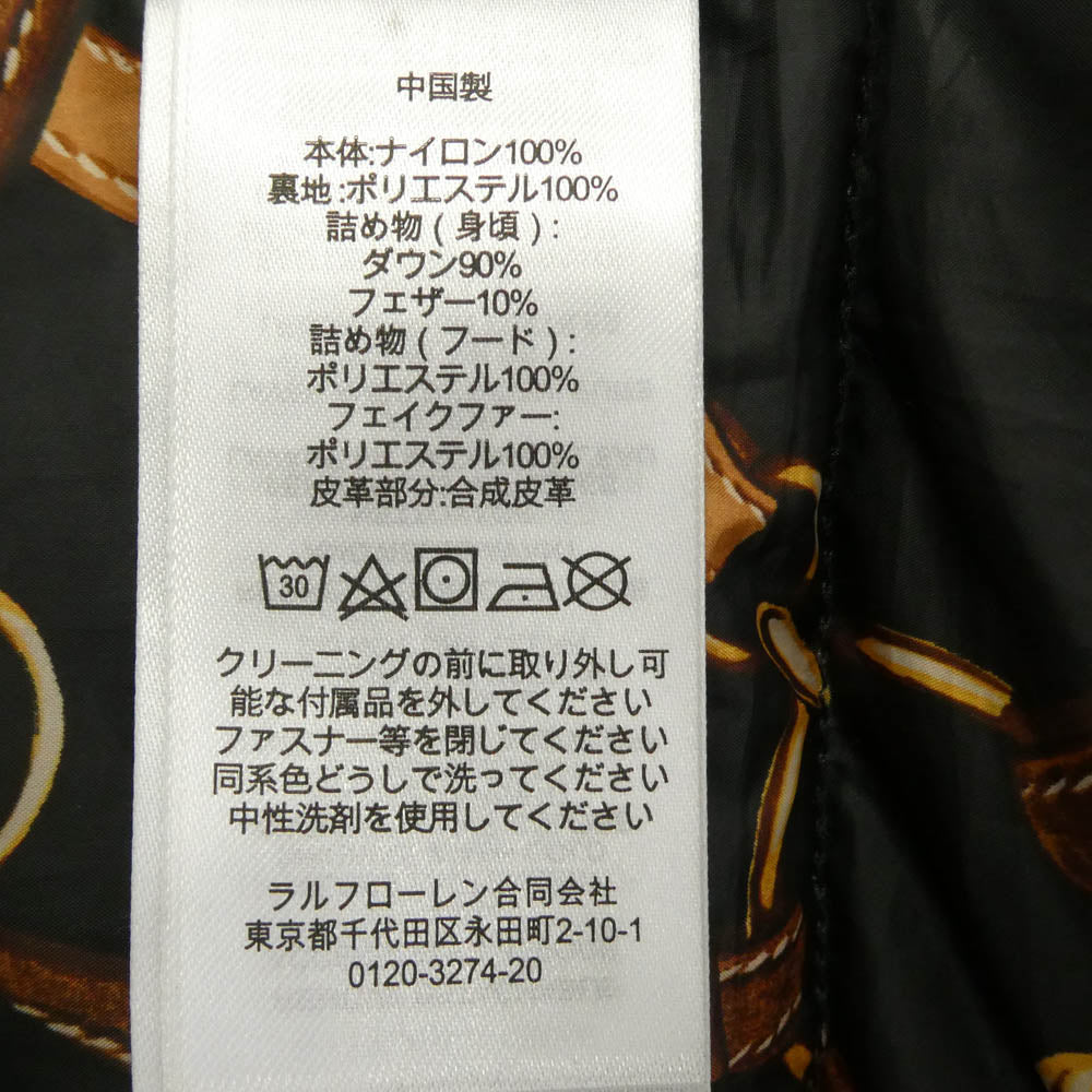 RALPH LAUREN ラルフローレン 297965059002 LAUREN RALPH LAUREN 裏地 スカーフ柄 ダウンコート ブラック系 XXS【中古】