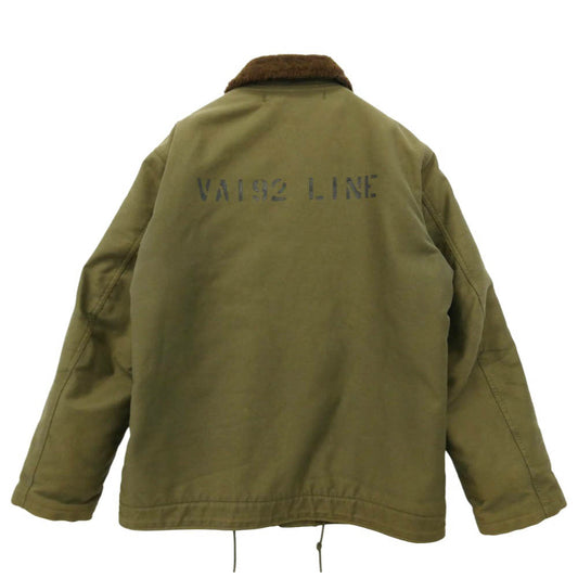 The REAL McCOY'S ザリアルマッコイズ 65902 US,NAVY N-1 ボアライニング デッキ ジャケット カーキ系 40【中古】