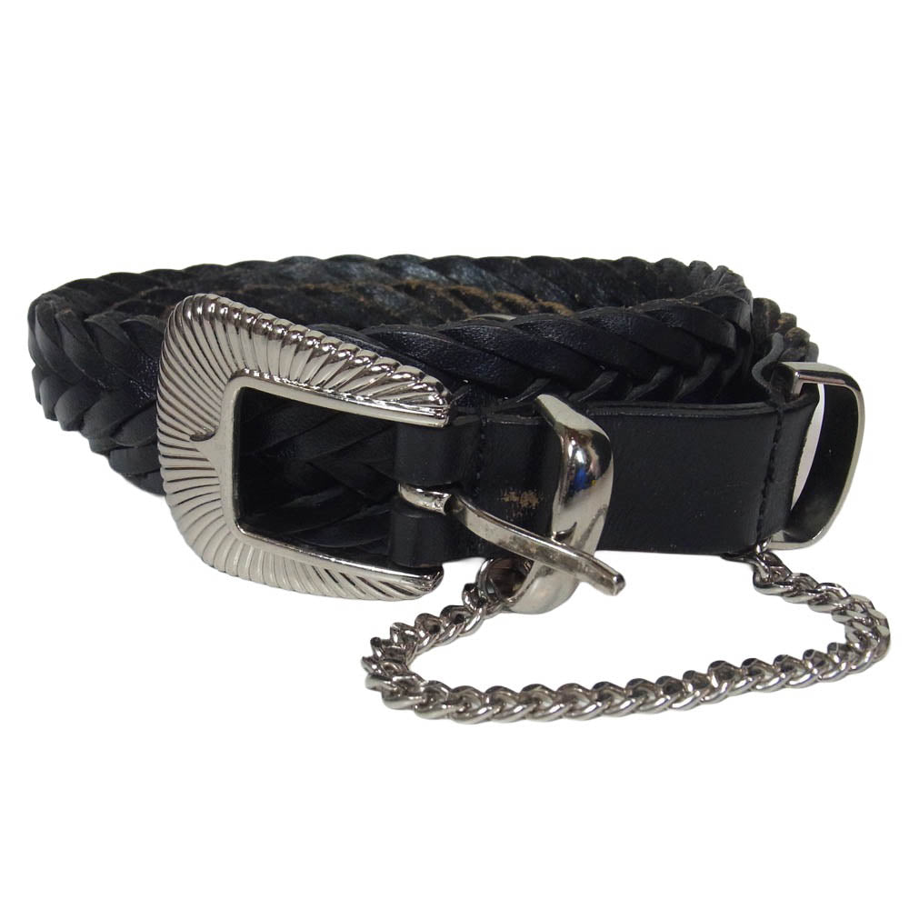 Jieda ジエダ LEATHER WESTERN BELT レザー ウエスタン ベルト ブラック系【中古】