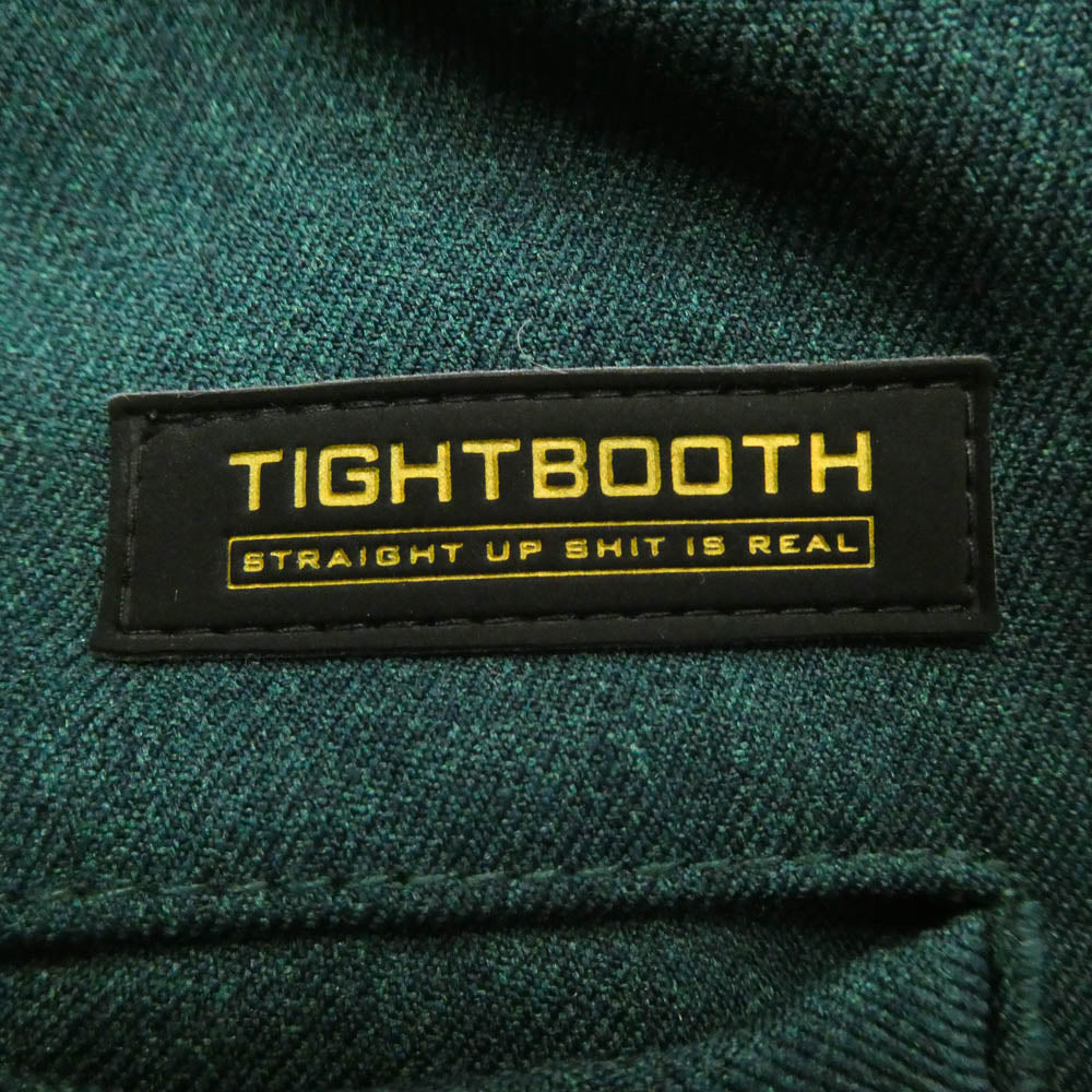 TIGHTBOOTH タイトブース 2タック ロゴ刺繍 ベルト バルーン スラックス パンツ グリーン系 L【中古】