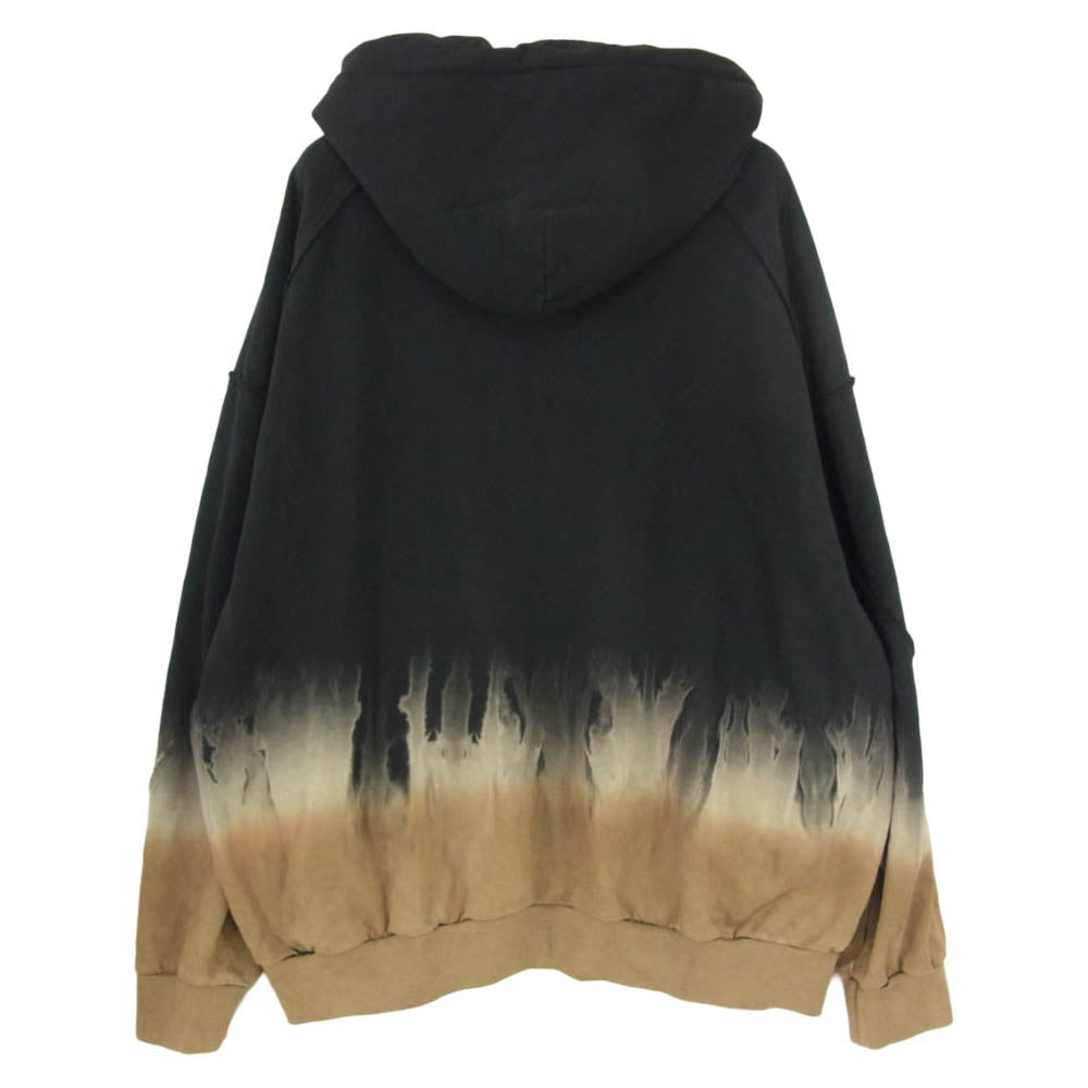 フェン・チェン・ワン TIE-DYE HOODIE タイダイ柄 プルオーバー パーカー フディー ブラック系 M【美品】【中古】