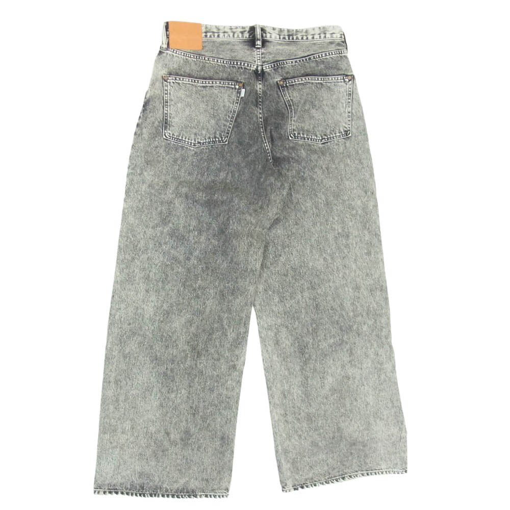 SUGARHILL シュガーヒル 24SS 2441000420 ACID WASHED MODERN WESTERN WIDE TROUSERS ケミカル ウォシュ加工 ウエスタン ダブルニー バギー デニム パンツ ブラック系 34【中古】