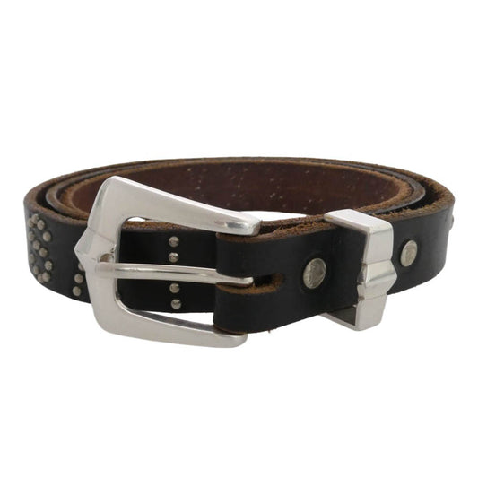 SAINT MICHAEL セントマイケル HTC エイチティーシー 26SS SM-MK8-0000-C64 × HTC エイチティーシー BLACK STONE HTC_BELT NARROW ブラックストーン スタッズ レザー ベルト ブラウン系 38【中古】