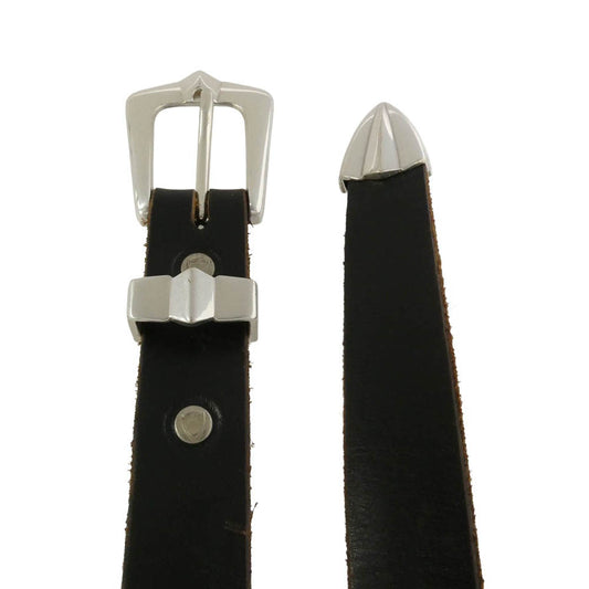 SAINT MICHAEL セントマイケル HTC エイチティーシー 26SS SM-MK8-0000-C64 × HTC エイチティーシー BLACK STONE HTC_BELT NARROW ブラックストーン スタッズ レザー ベルト ブラウン系 38【中古】