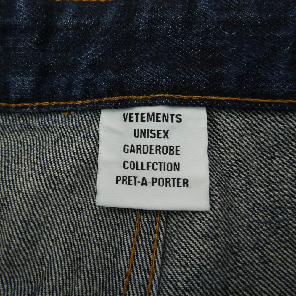 VETEMENTS ヴェトモン 26SS ME76DP072D TRASHED JEANS ダメージ加工 トラッシュド バギー デニム パンツ インディゴブルー系 33【中古】