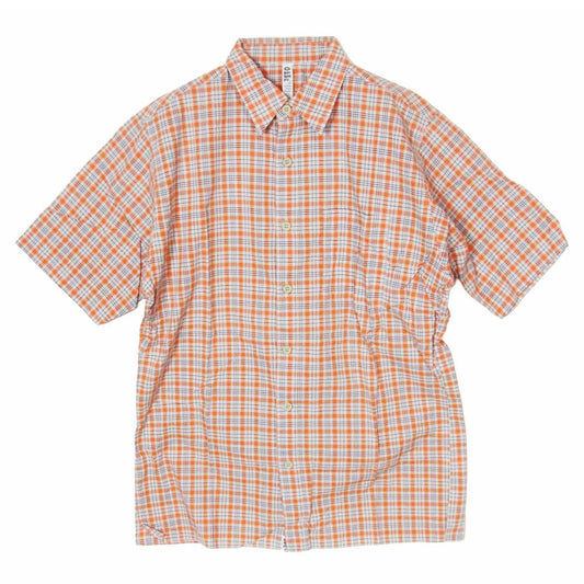 モア アバウト レス 90s 半袖 チェック シャツ オレンジ系 M【中古】