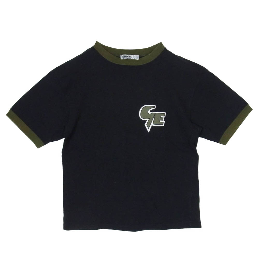 GOODENOUGH グッドイナフ 90s 1997年製 GE プリント トリムロゴ 半袖 Tシャツ ブラック系 S【中古】