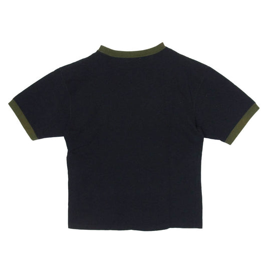 GOODENOUGH グッドイナフ 90s 1997年製 GE プリント トリムロゴ 半袖 Tシャツ ブラック系 S【中古】