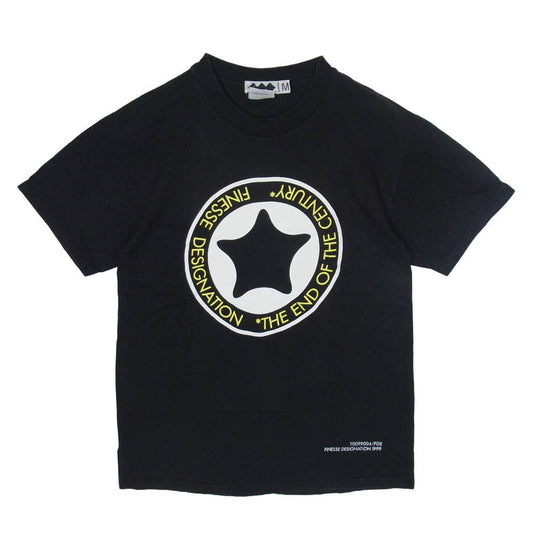GOODENOUGH グッドイナフ 90s FINESSE Hanes BEEFY フィネス ヘインズ 半袖 スター プリント Tシャツ ブラック イエロー ブラック系 M【中古】