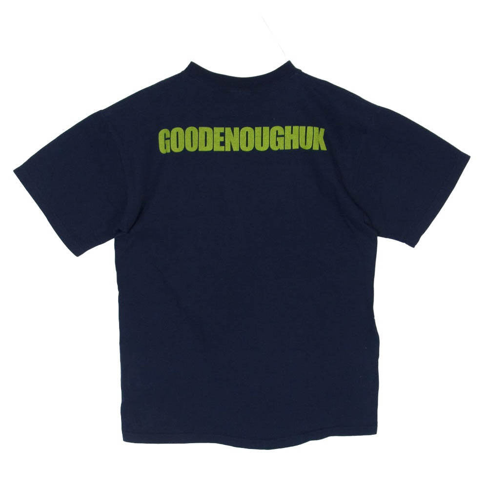 GOODENOUGH グッドイナフ GOODENOUGHUK ユーケー オールオーバー クロスドット プリント 背ロゴ 半袖 Tシャツ ネイビー系 M【中古】